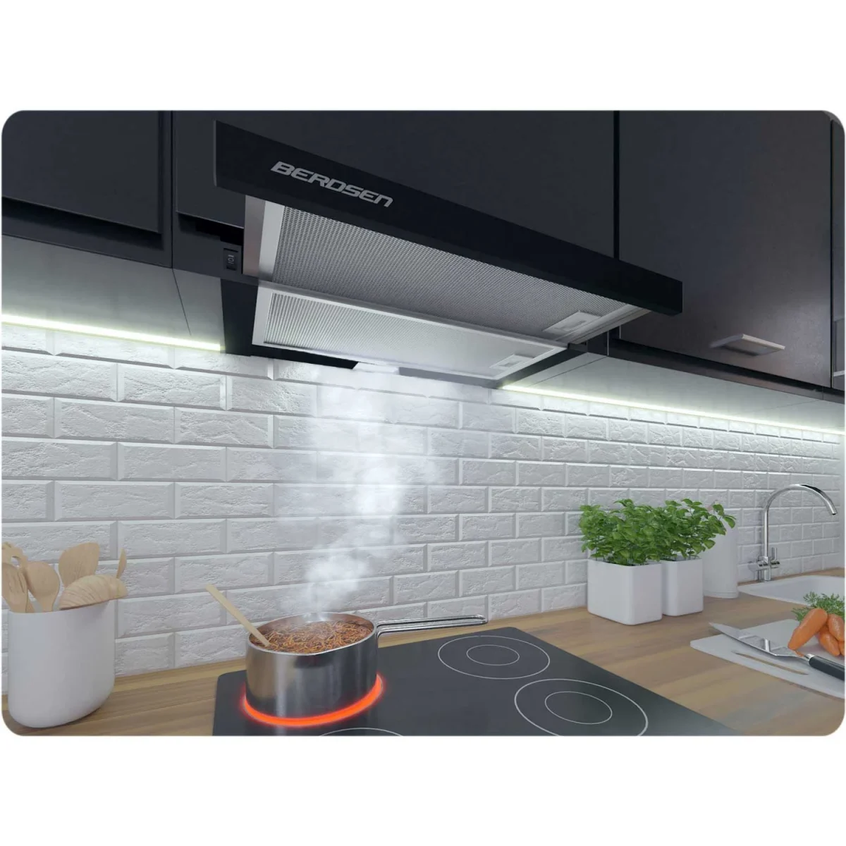 Витяжка кухонна телескопічна 50 см чорна BT-234 - Зображення 4