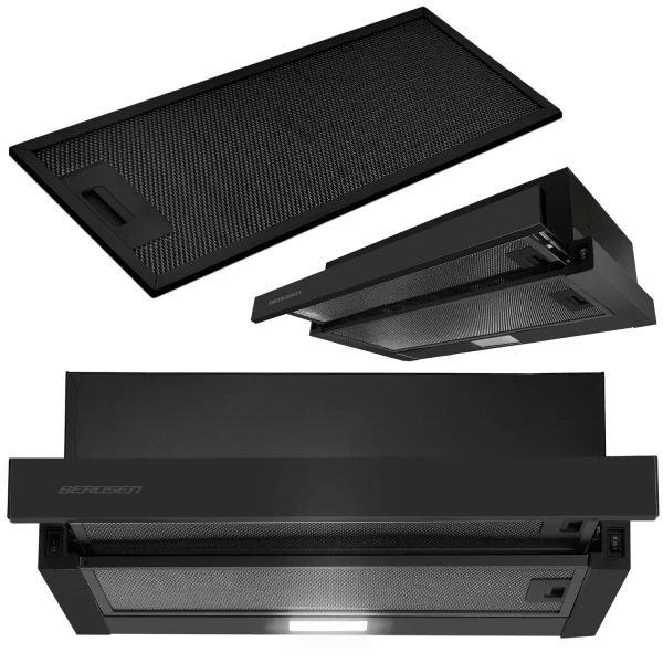 Витяжка кухонна телескопічна 50см чорна BT-238