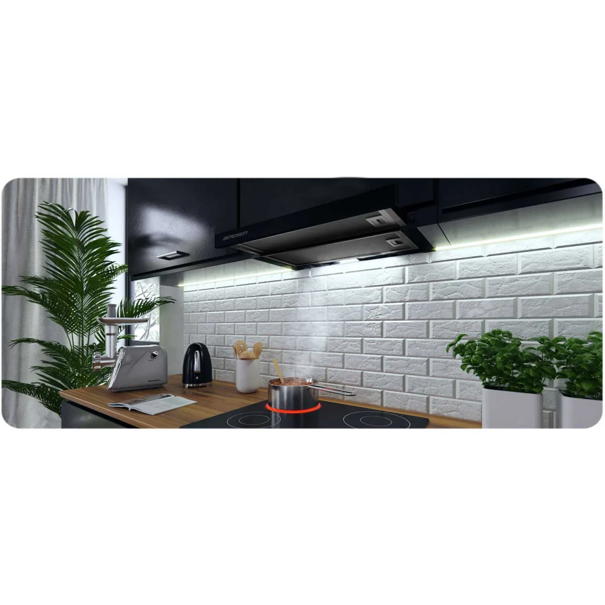 Витяжка кухонна телескопічна 50 см чорна BT-238 - Зображення 7