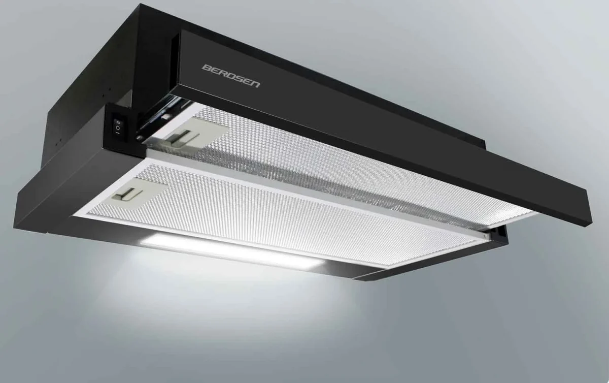 Телескопічна кухонна витяжка Berdsen BT-230, чорний матовий - Зображення 5