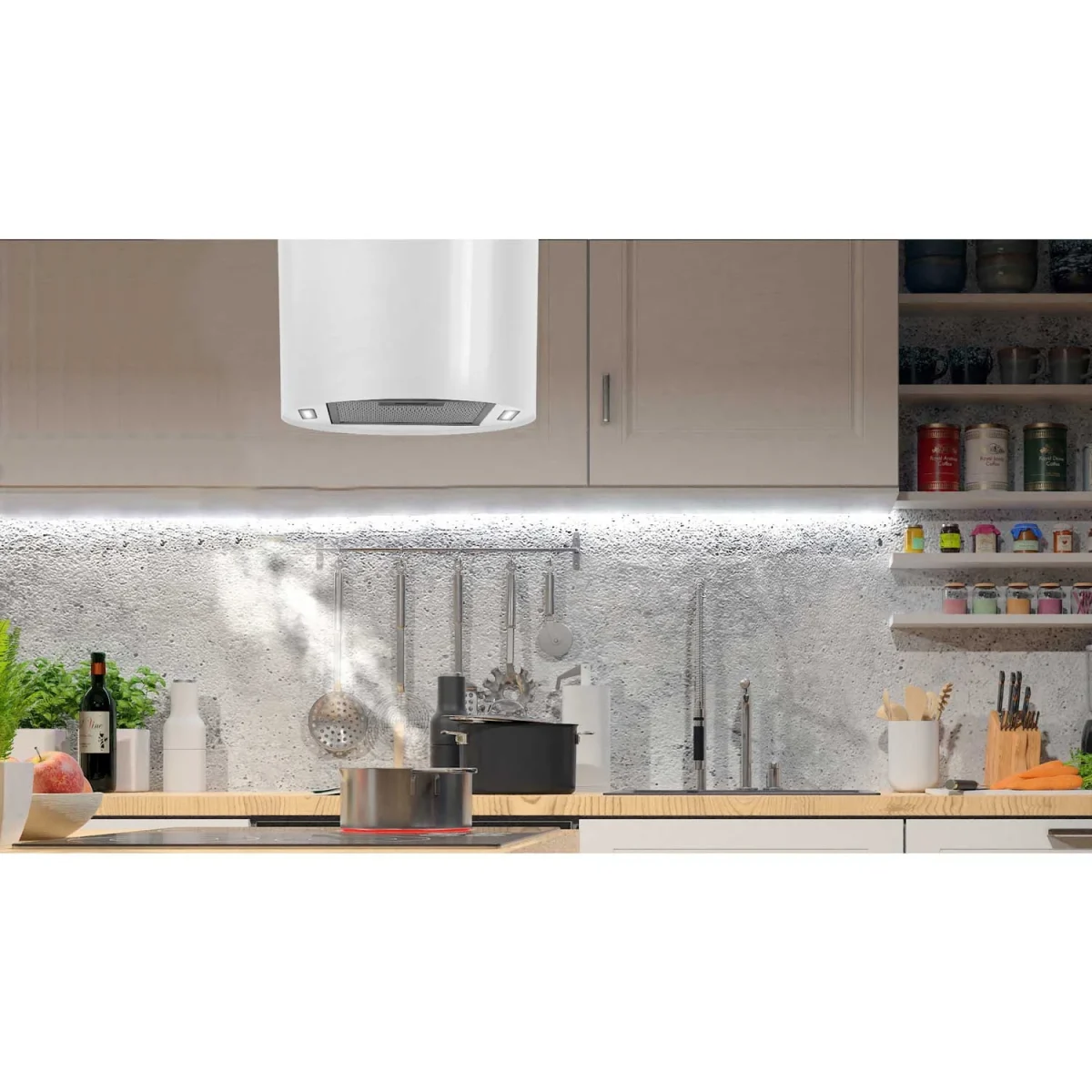 Витяжка кухонна підвісна 35 см біла BT-228 - Зображення 6