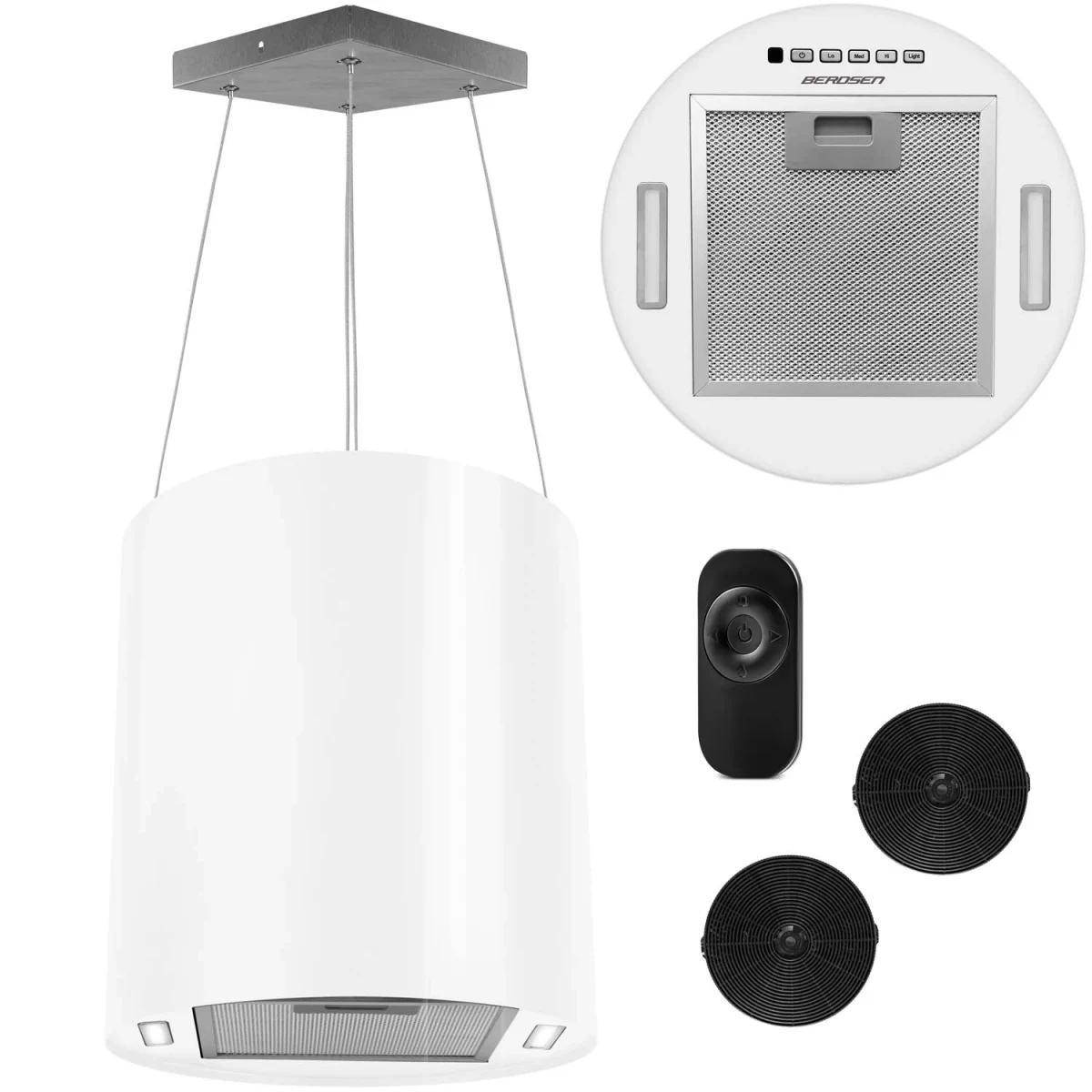 Витяжка кухонна підвісна 35 см біла BT-228 - Зображення 2