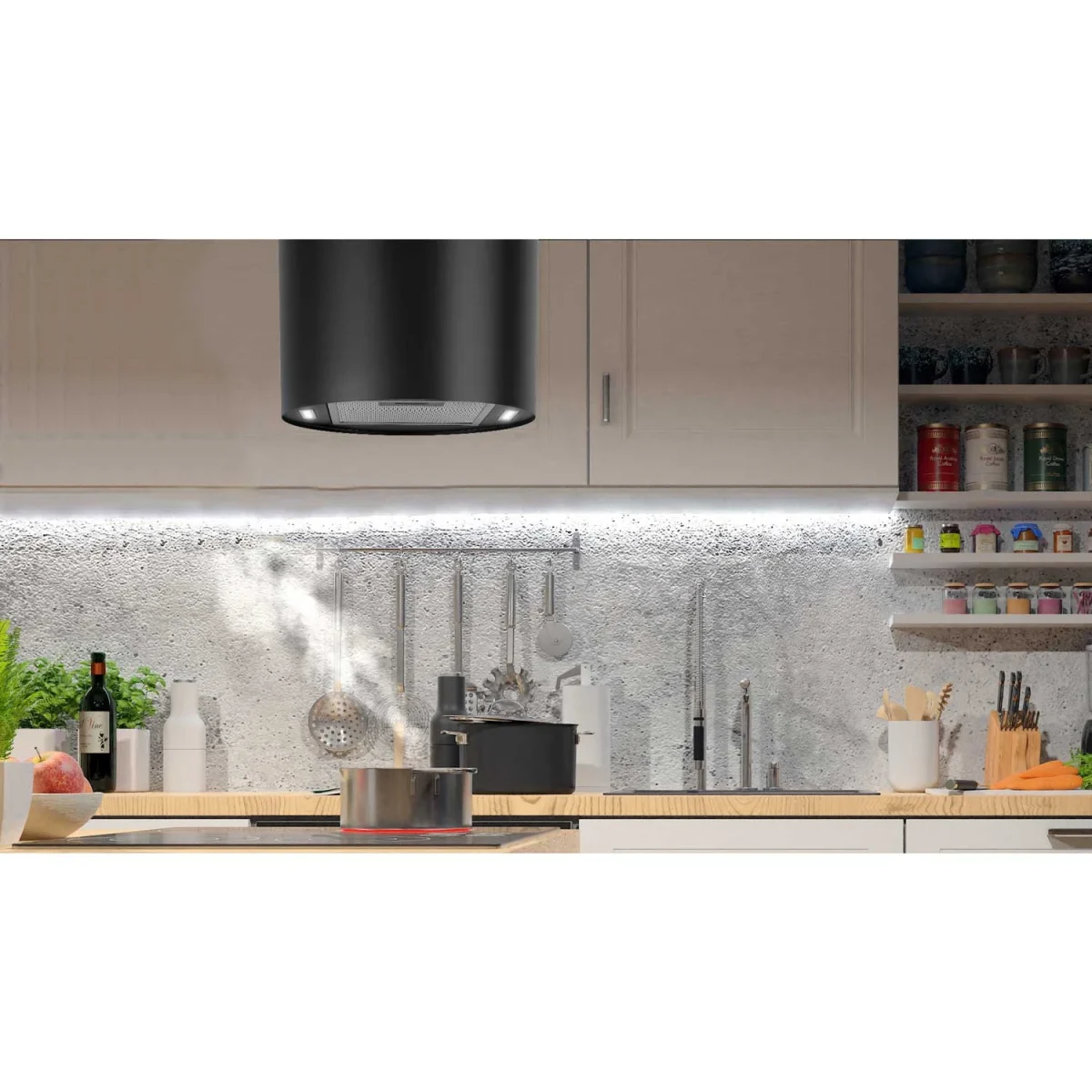 Витяжка кухонна підвісна 35 см чорна BT-227 - Зображення 5