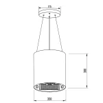Витяжка кухонна підвісна 35 см чорна BT-227 - Зображення 10
