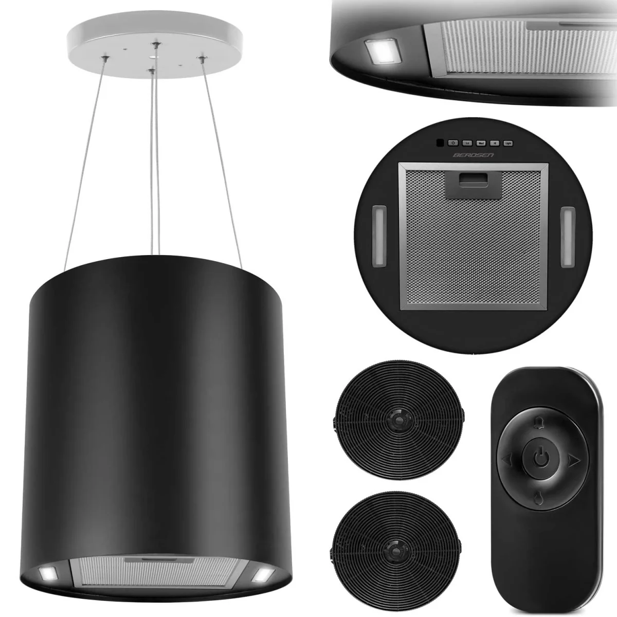 Витяжка кухонна підвісна 35 см чорна BT-227 - Зображення 11