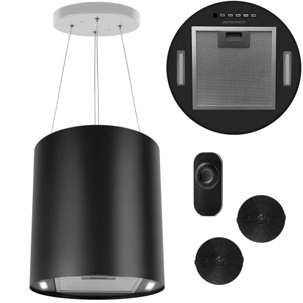 Витяжка кухонна підвісна 35см чорна BT-227