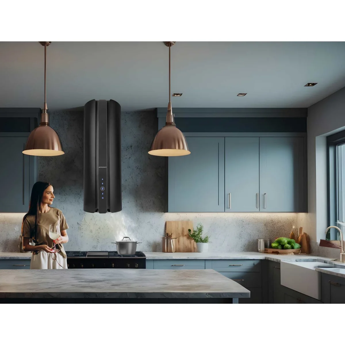 Витяжка кухонна 35 см Berdsen чорна BT-219 - Зображення 4