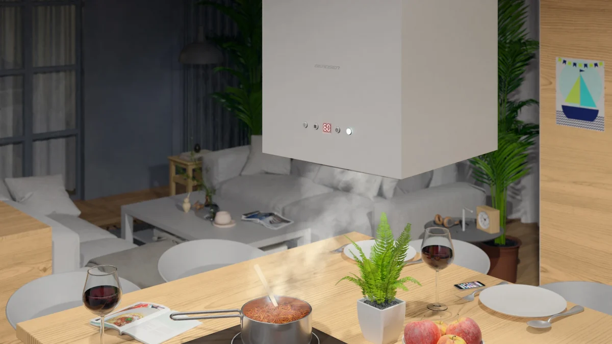 Острівна кухонна витяжка 40 см Berdsen 40E + 2 фільтра - Зображення 4