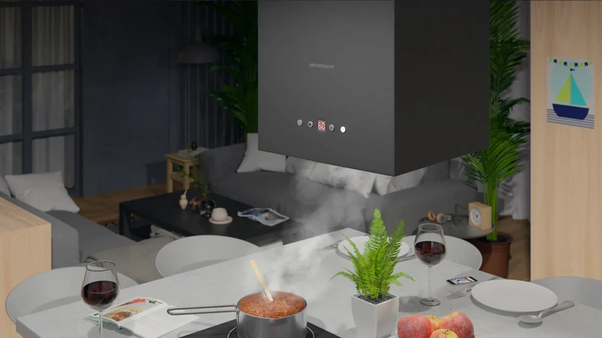 Острівна кухонна витяжка 40 см Berdsen 40E + 2 фільтра - Зображення 5