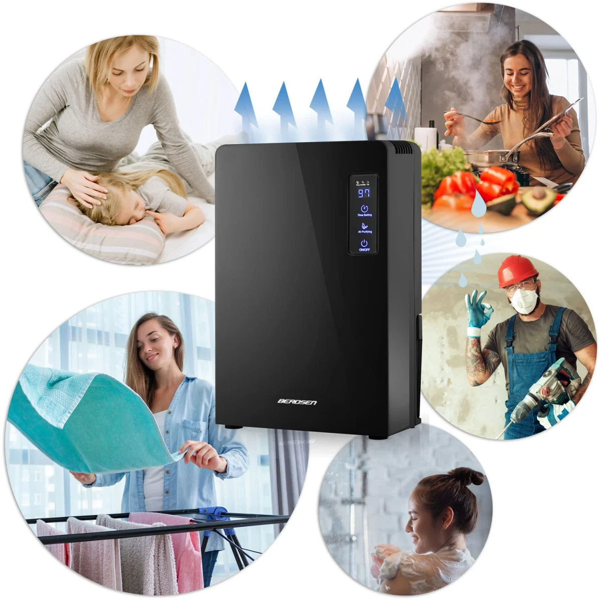 Осушувач повітря - вологопоглинач Berdsen BR-22A чорний - Зображення 14