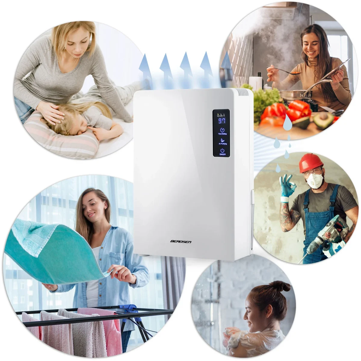 Осушувач повітря - вологопоглинач Berdsen BR-22A білий - Зображення 14