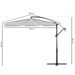 Складаний садовий парасоль з 6 сегментів, сірий, 350 см - Надійний захист від сонця - Зображення 9