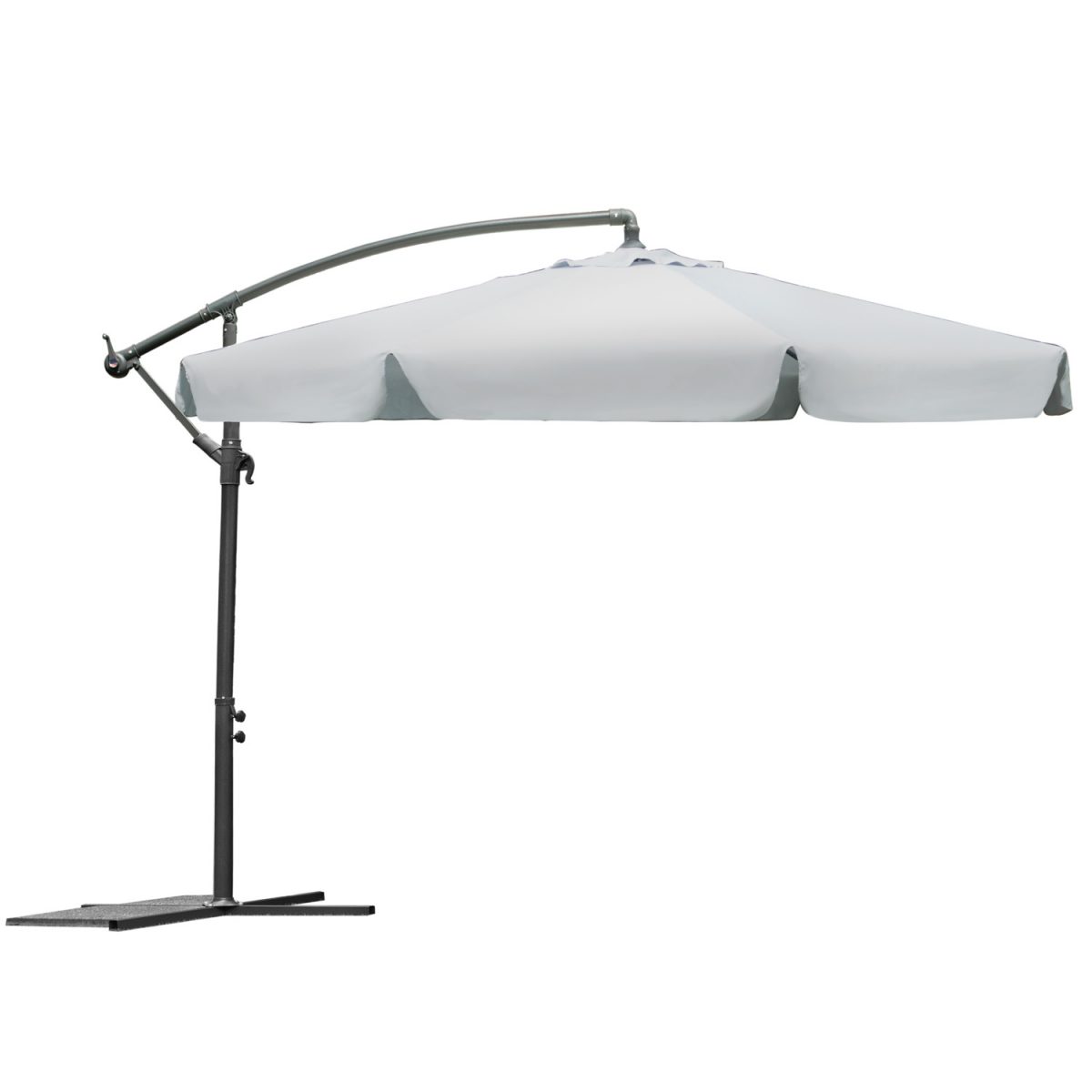 Складаний садовий парасоль з 6 сегментів, сірий, 350 см - Надійний захист від сонця - Зображення 5