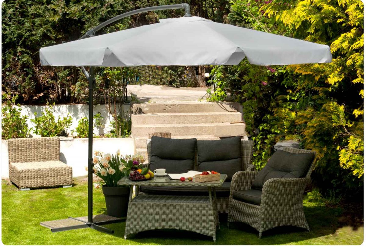 Складаний садовий парасоль 8 сегментів сірий 350 см - Надійний захист від сонця - Зображення 13