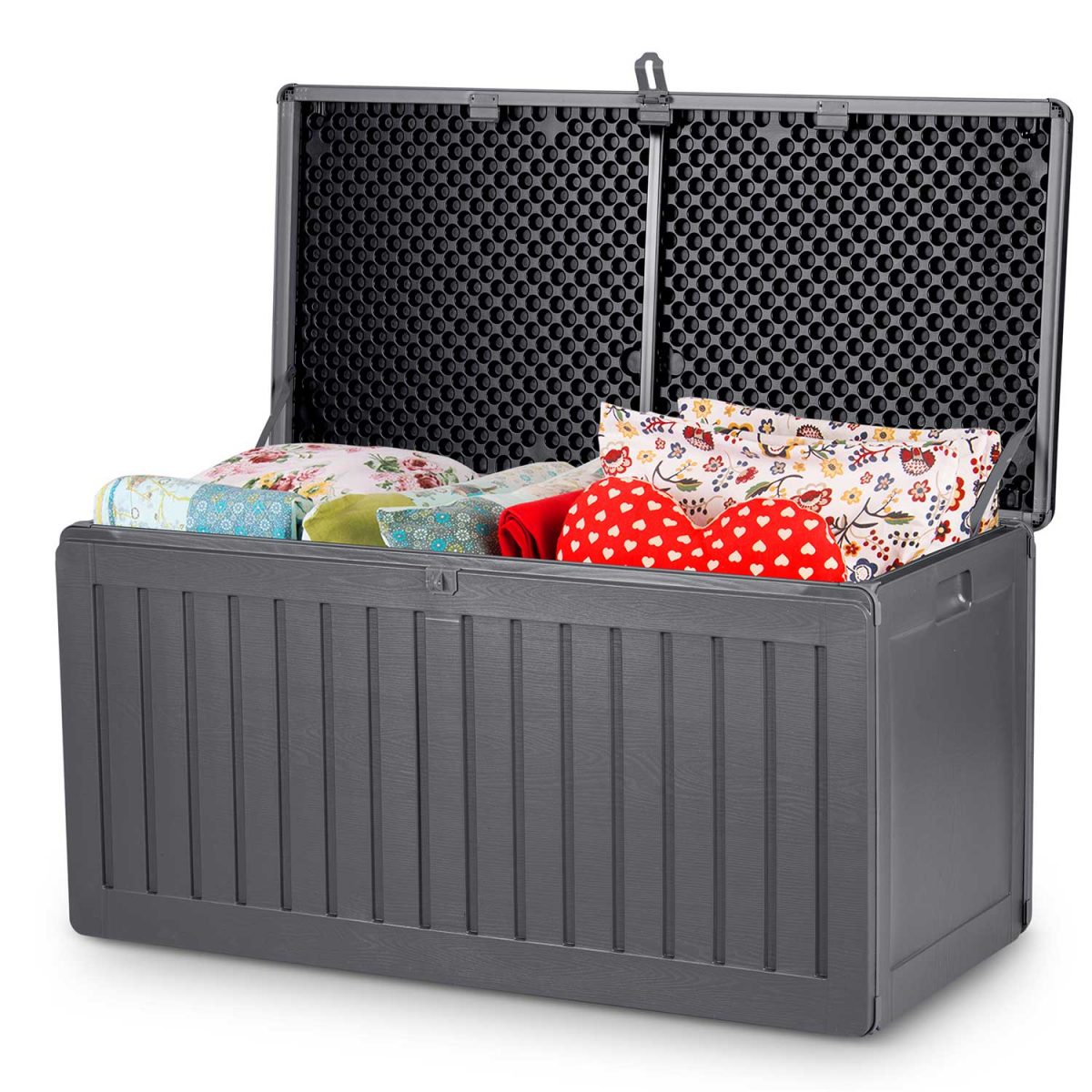 Садова Скриня зберігання 109 x 51 x 55 см 270 л сіра - Ідеальне рішення для вашого саду - Зображення 13