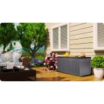 Садова Скриня зберігання 109 x 51 x 55 см 270 л сіра - Ідеальне рішення для вашого саду - Зображення 7