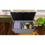 Садова Скриня зберігання 109 x 51 x 55 см 270 л сіра - Ідеальне рішення для вашого саду - Зображення 9