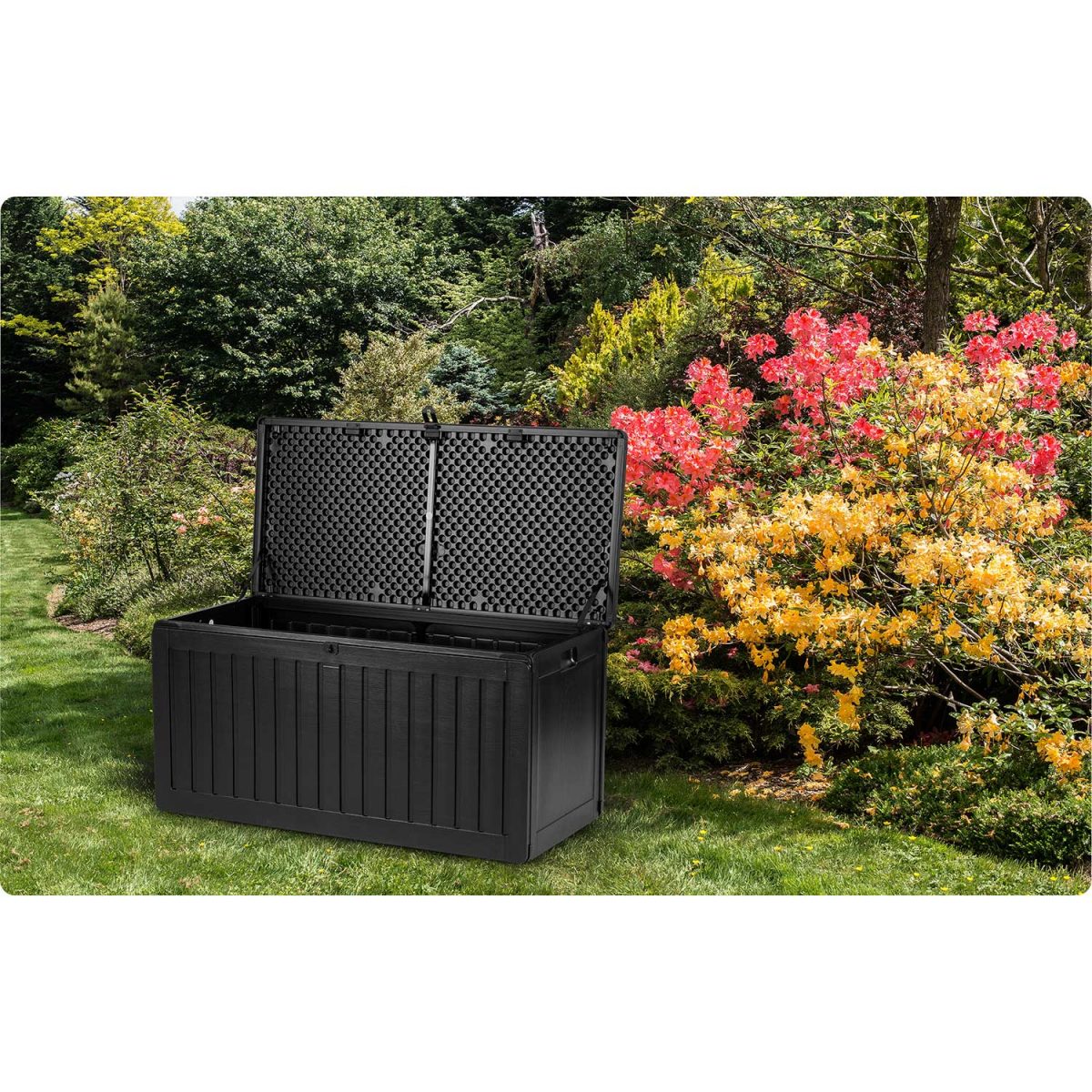 Садова скриня 109 x 51 x 55 см 270 л чорна - Для зберігання інструментів - Зображення 7