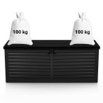 Садова скриня 143,5 x 57 x 53,5 см 390 л чорна - Практичне зберігання на вулиці - Зображення 15