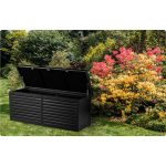 Садова скриня 143,5 x 57 x 53,5 см 390 л чорна - Практичне зберігання на вулиці - Зображення 12