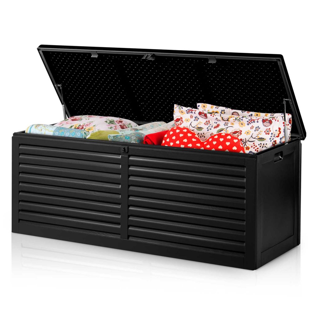 Садова скриня 143,5 x 57 x 53,5 см 390 л чорна - Практичне зберігання на вулиці - Зображення 9