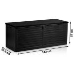 Садова скриня 143,5 x 57 x 53,5 см 390 л чорна - Практичне зберігання на вулиці - Зображення 14