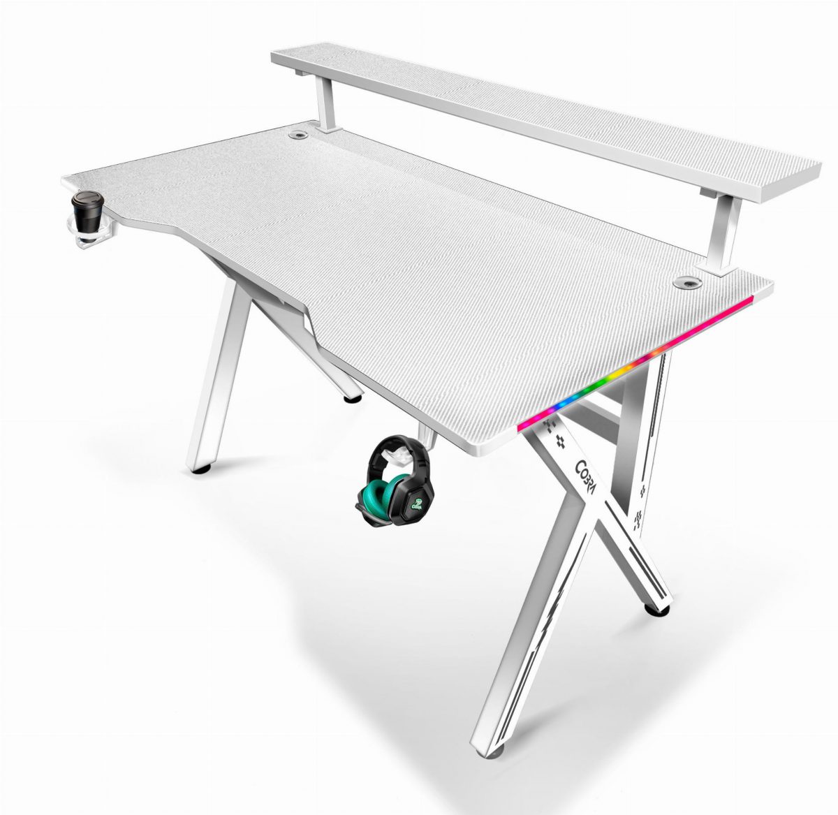 Геймерський стіл CRF4011RGB Білий – стильне RGB підсвічування - Зображення 4