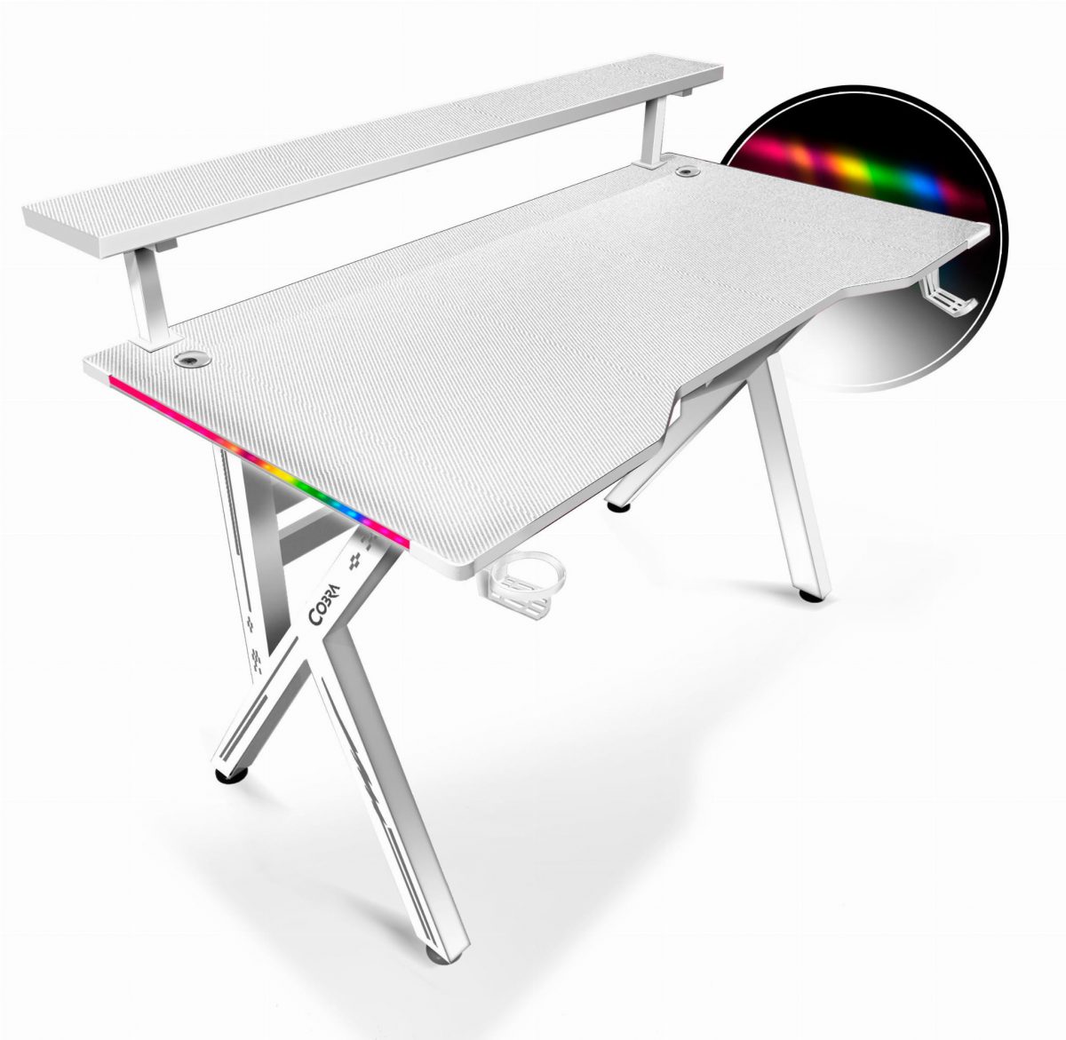 Геймерський стіл CRF4011RGB Білий – стильне RGB підсвічування - Зображення 13