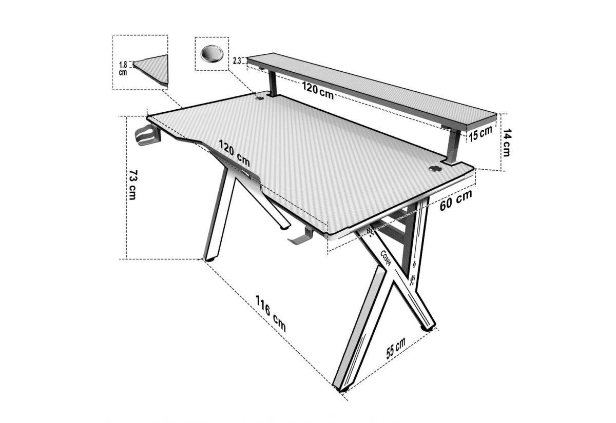 Геймерський стіл CRF4009RGB Рожевий – ідеальний вибір для віртуальних пригод - Зображення 17