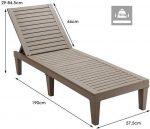 Шезлонг пластиковий бежево-коричневий Costway OP70808CF ,комфорт та стиль для вашого саду - Зображення 9