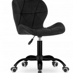 Офісне крісло Lugano чорний оксамит на чорній ніжці