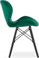 Крісло MUFART ELVA 3749 зелений оксамит на чорних ніжках - Зображення 4