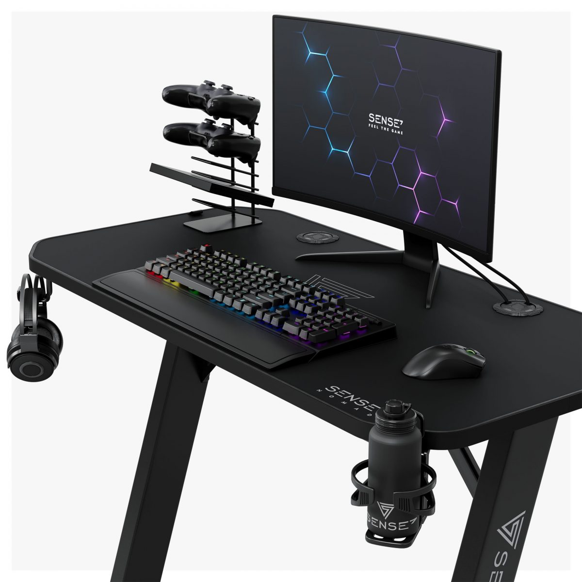 Ігровий стіл SENSE7 Nomad Classic Black 100x50 см для геймерів - Зображення 5