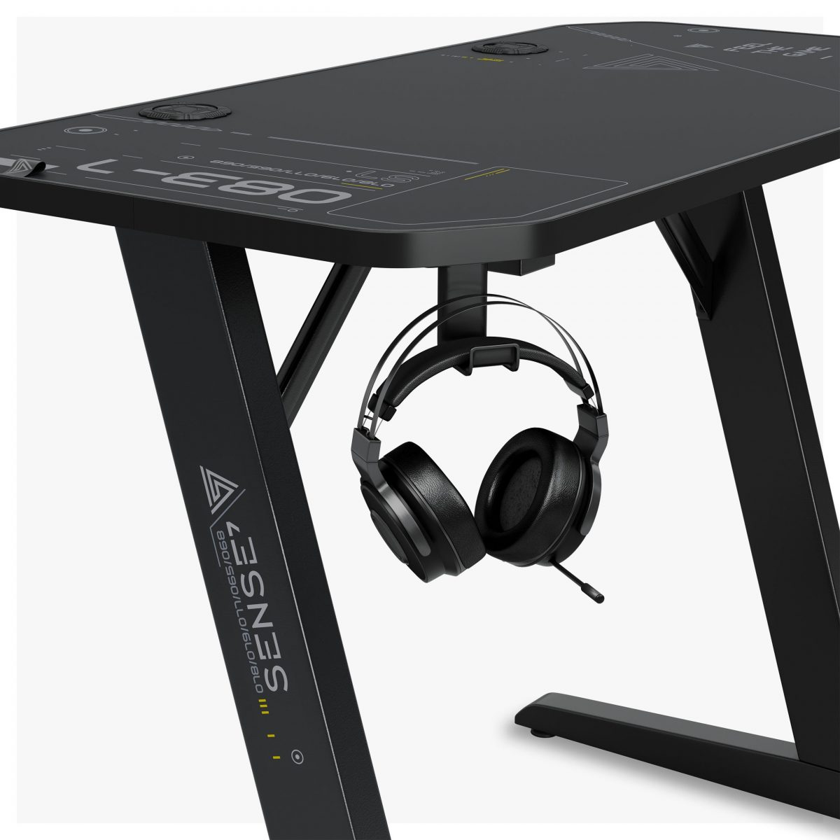 Ігровий стіл SENSE7 Nomad Cybernetic Black 120x60 см – ергономічний стіл для комфортної гри та роботи - Зображення 7