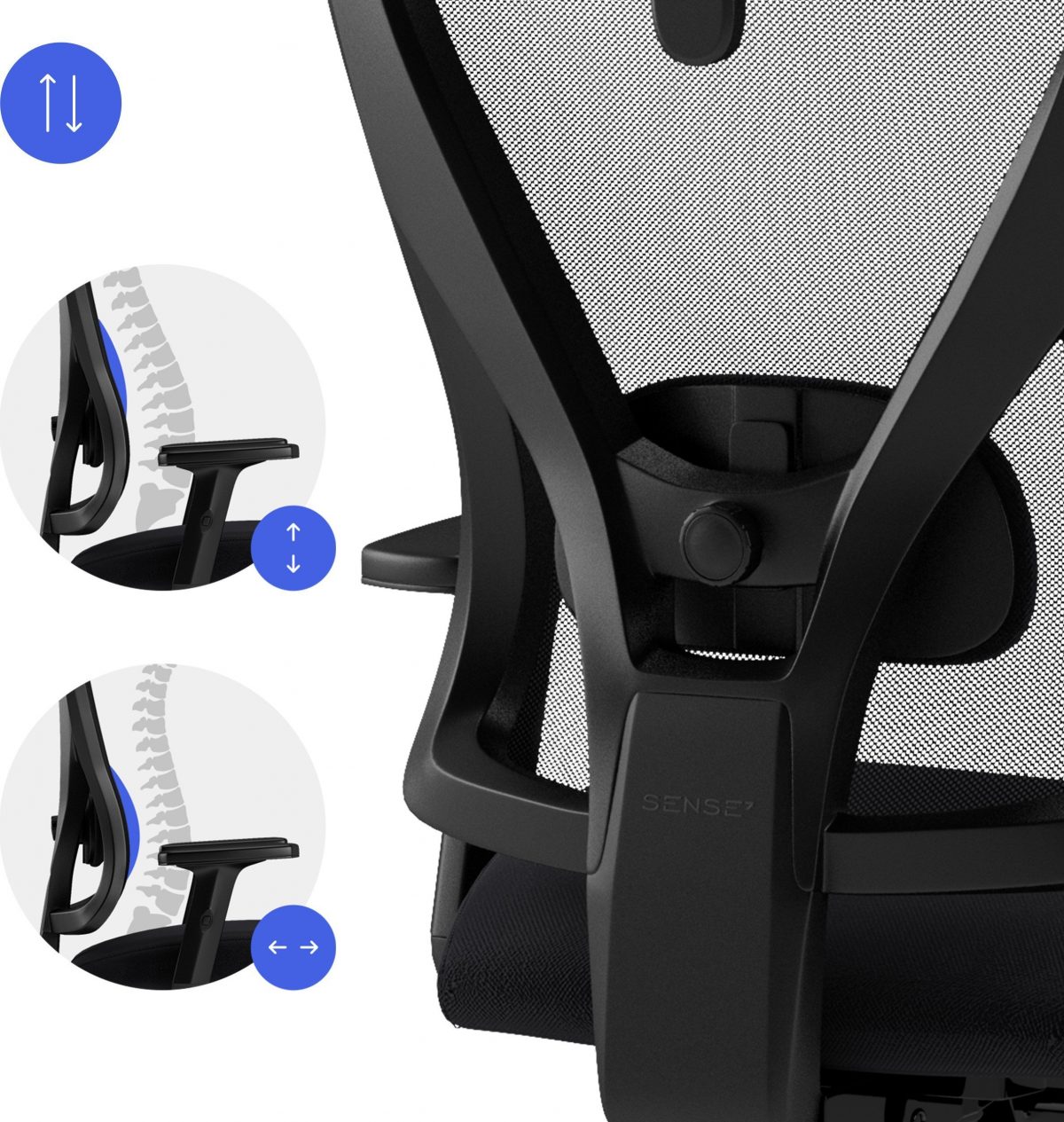 Поворотне крісло Sense7 Tone чорне: Елегантний дизайн та максимальний комфорт для вашого інтер'єру - Зображення 2