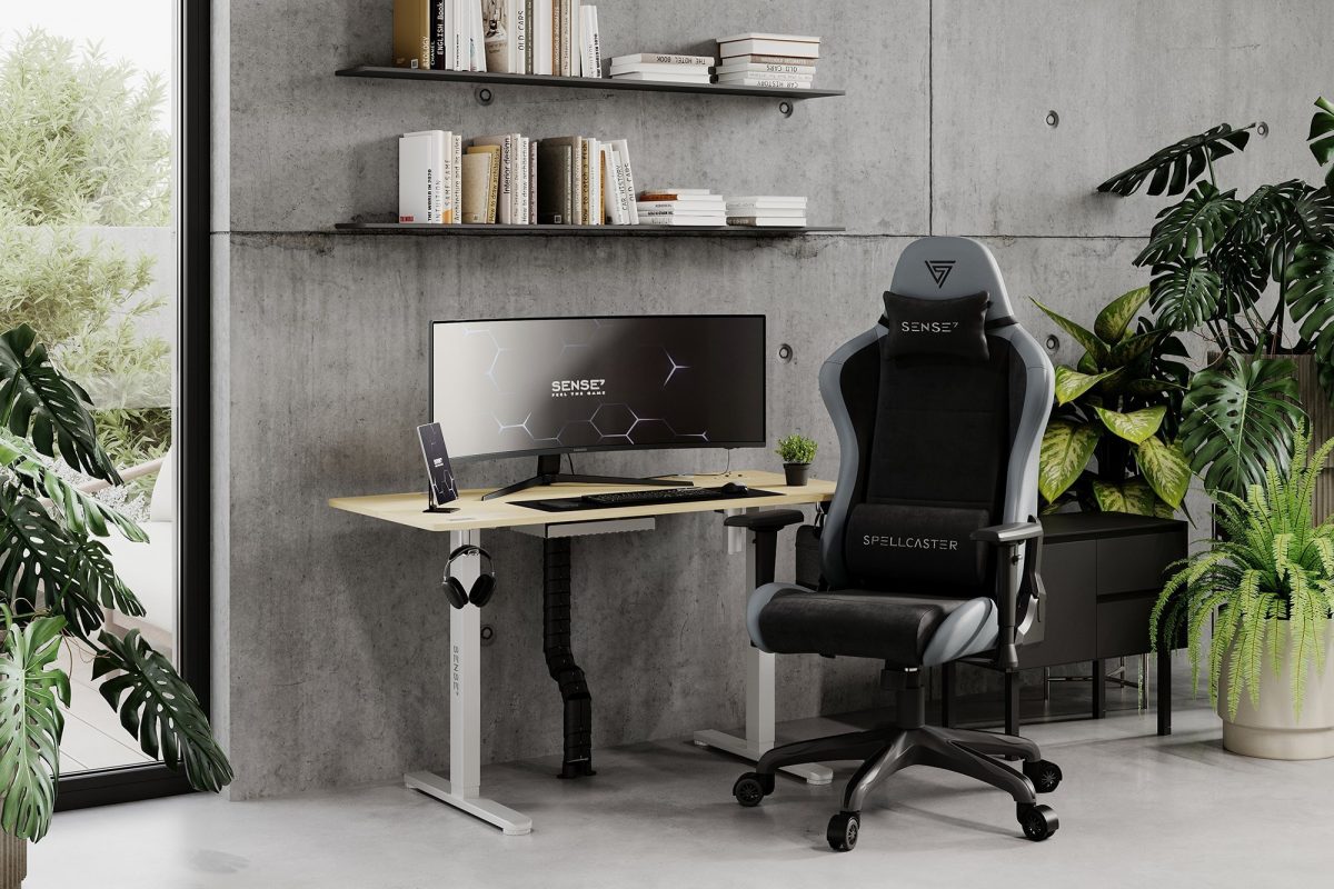 Геймерське крісло SENSE7 Spellcaster Fuku PU Крісло чорний/сірий - Зображення 2