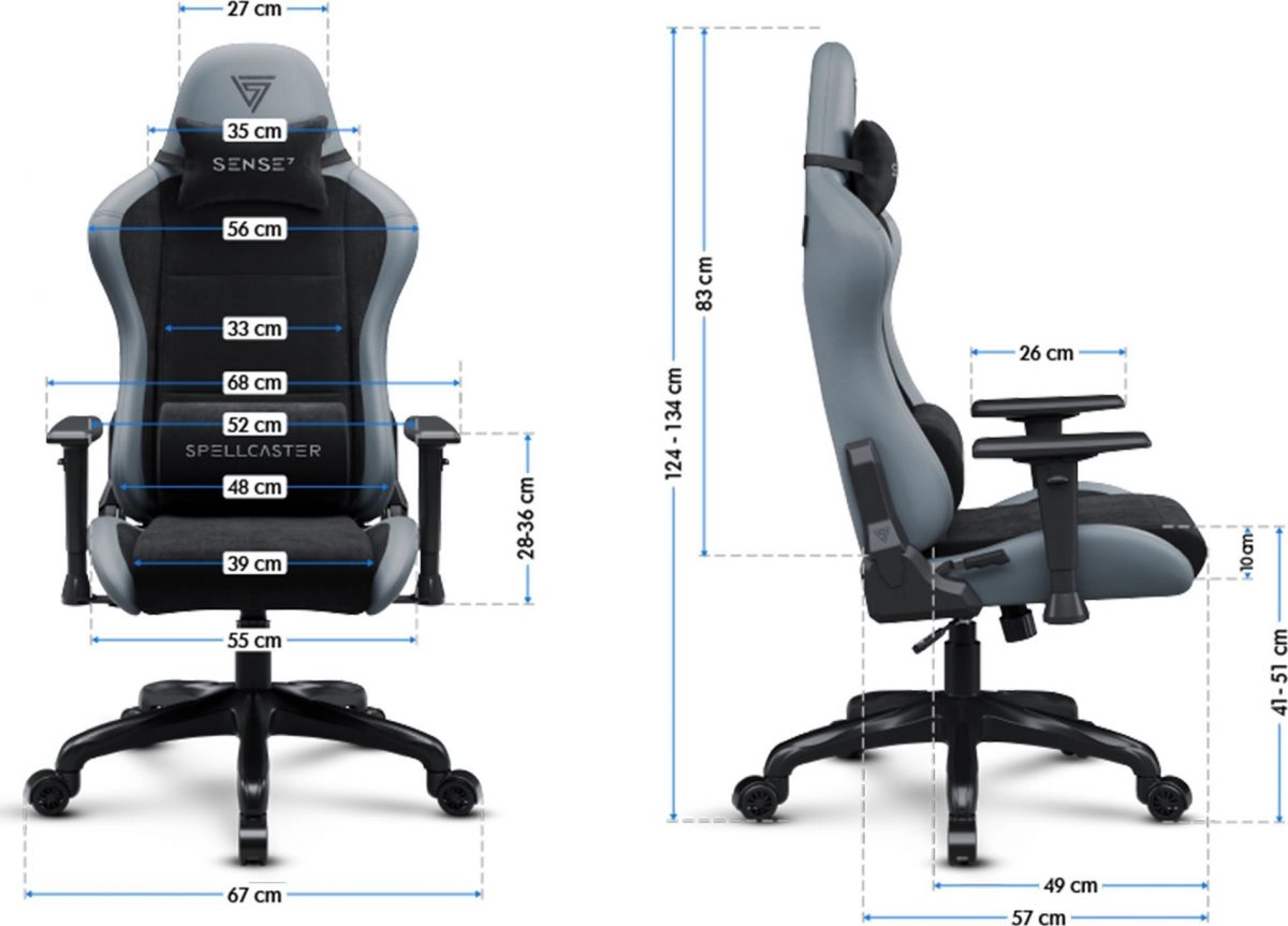 Геймерське крісло SENSE7 Spellcaster Fuku PU Крісло чорний/сірий - Зображення 7