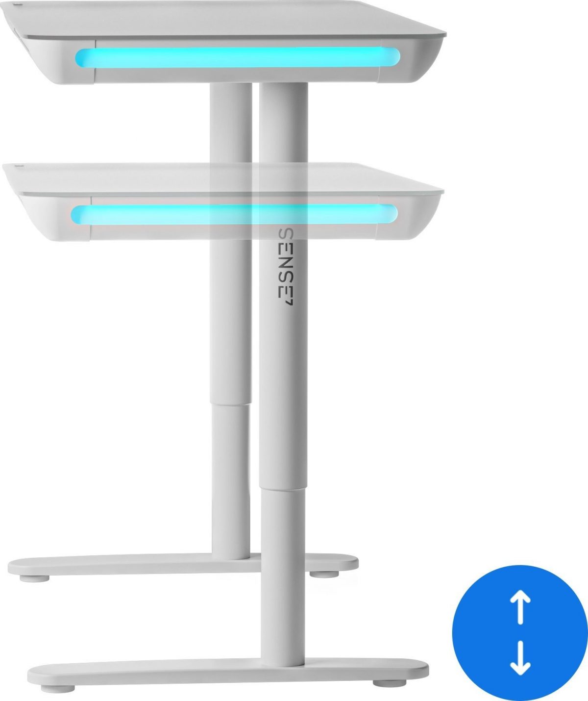 Електричний ігровий стіл SENSE7 Nomo: Білий для сучасних геймерів - Зображення 4