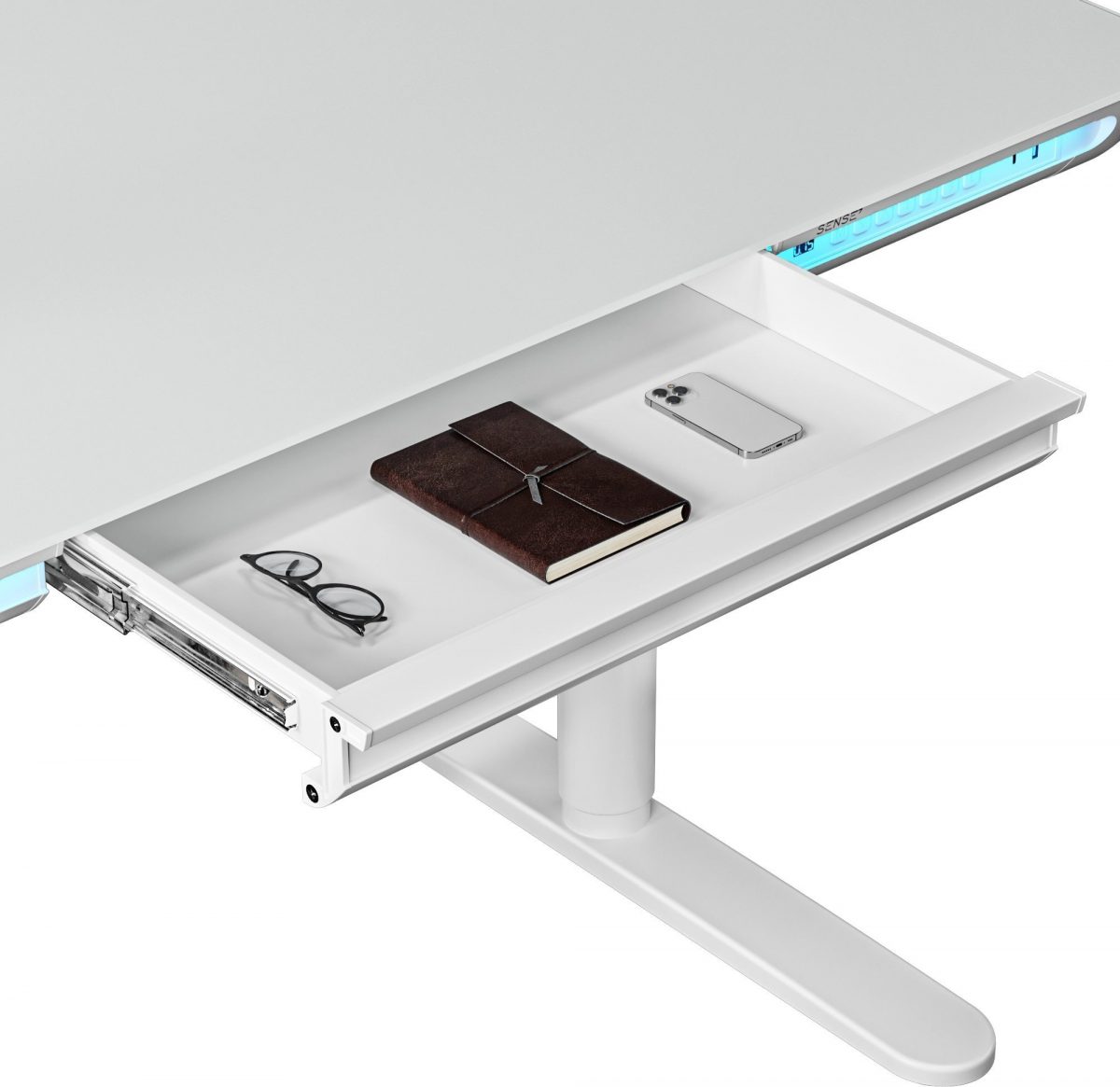 Електричний ігровий стіл SENSE7 Nomo: Білий для сучасних геймерів - Зображення 8