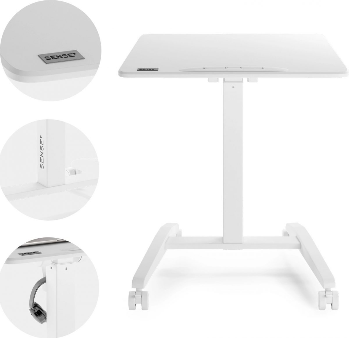 Мобільний ігровий стіл SENSE7 білий для гнучкого використання - Зображення 4