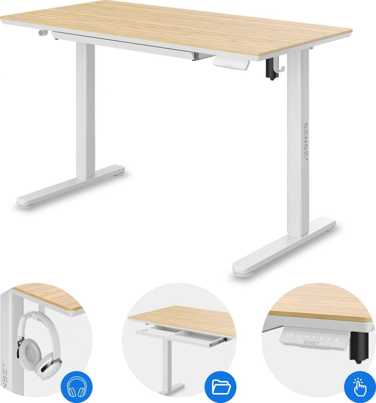 Ігровий стіл SENSE7 Newai Bamboo 120x60 см для еко-стильного геймінгу - Зображення 3