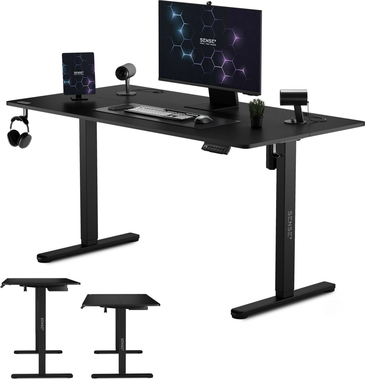 Ігровий стіл SENSE7 Nojo Black 140х70 см для сучасного дизайну - Зображення 3