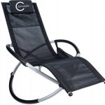 Шезлонг металевий чорний Carruzzo L66J-Стильний відпочинок у вашому саду