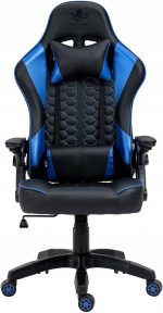 Геймерське крісло KRAKEN Feyton чорно-синє для тривалих сесій - Зображення 9