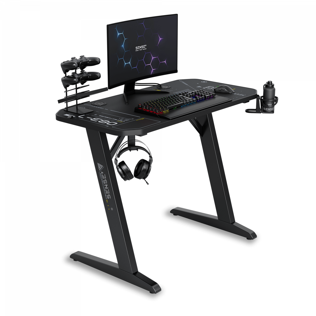 Ігровий стіл SENSE7 Nomad Cybernetic 100х50 см для стильного геймерського простору - Зображення 2