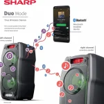 Портативна акустика SHARP PS-929 Чорна 1014126 - Ефектний звук у компактному виконанні