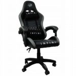Ергономічне і стильне геймерське крісло Infini Five чорно-сіре