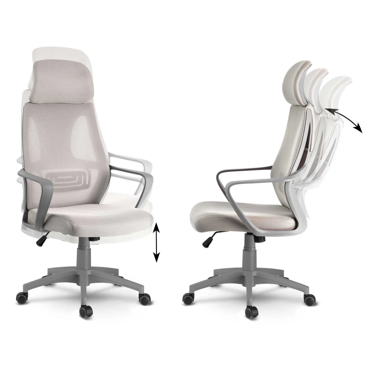 Ергономічне офісне крісло Sofotel Praga Grey - Зображення 4