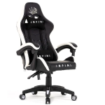 Зручне і сучасне геймерське крісло Infini Five чорно-біле