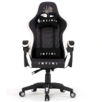 Зручне і сучасне геймерське крісло Infini Five чорно-біле - Зображення 2